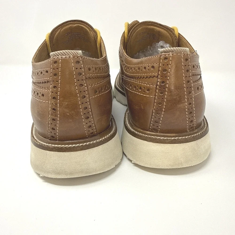 Cole Haan Mens C36856 British Tan Leather Wingtip Oxford Shoes Size 11M